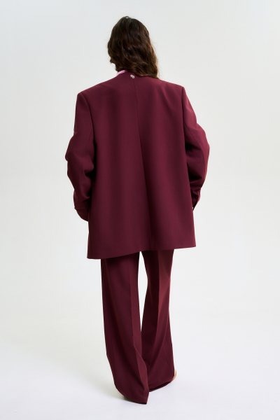 Пиджак без лацканов BURGUNDY Label .B, цвет: burgundy, Jc.30.4.0321.0225BRD со скидкой купить онлайн