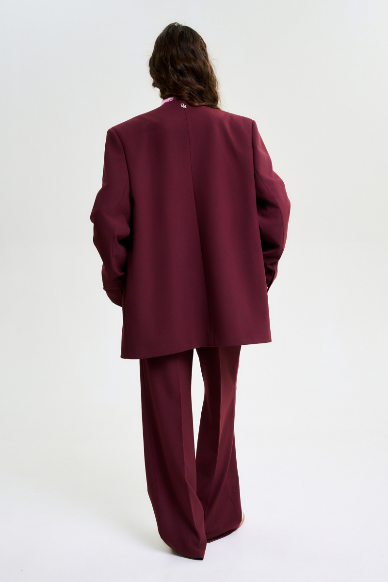 Пиджак без лацканов BURGUNDY Label .B, цвет: burgundy, Jc.30.4.0321.0225BRD со скидкой купить онлайн