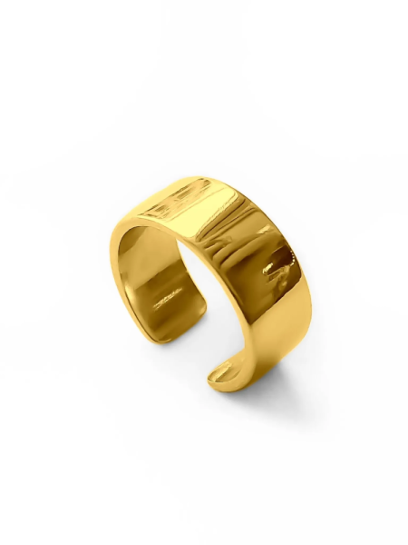 Серебряная серьга-кафф "Сircle gold"