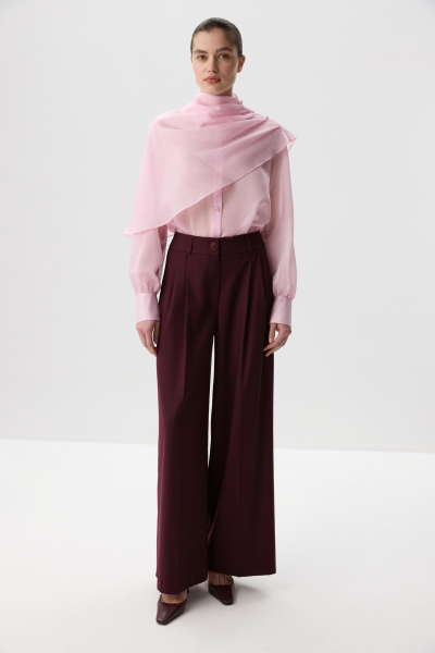 Блуза из тенселя с кейпом Charmstore, цвет: розовый, 102-464100-221 купить онлайн