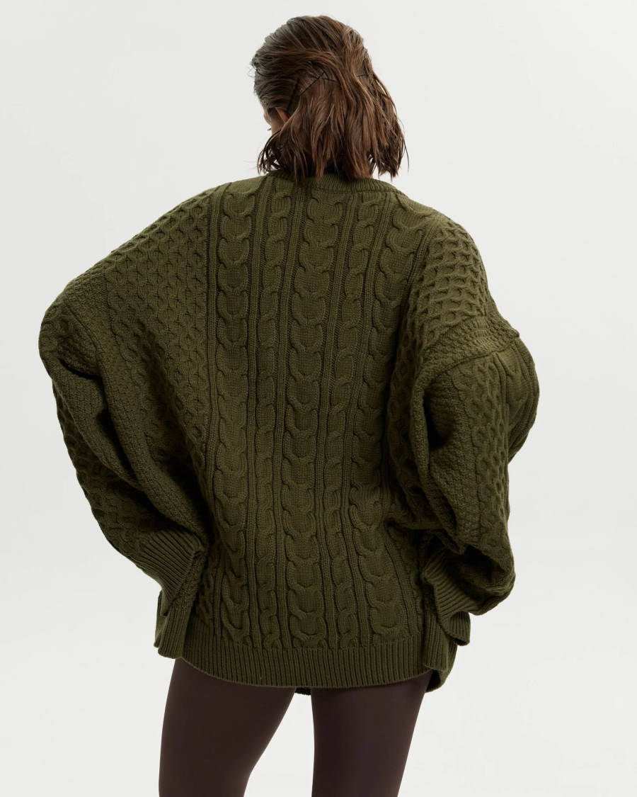 Свитер DEDULYA KHAKI YONS, цвет: хаки,  купить онлайн