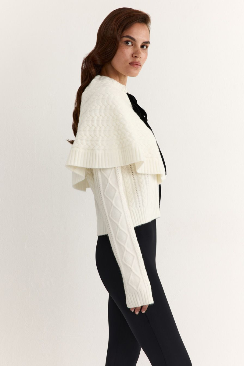 Кардиган с пелериной TOPTOP, цвет: молочный, TT.051.18366.120 купить онлайн