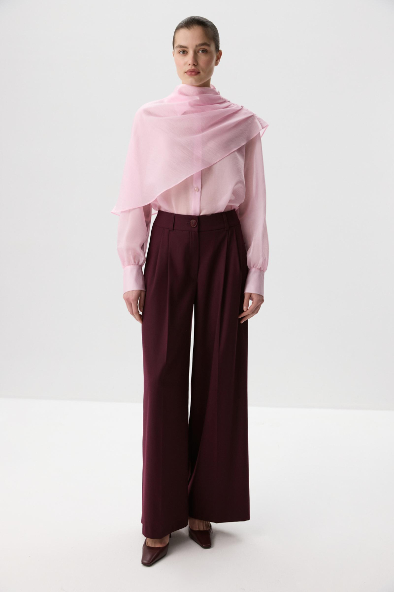 Блуза из тенселя с кейпом Charmstore, цвет: розовый, 102-464100-221 купить онлайн