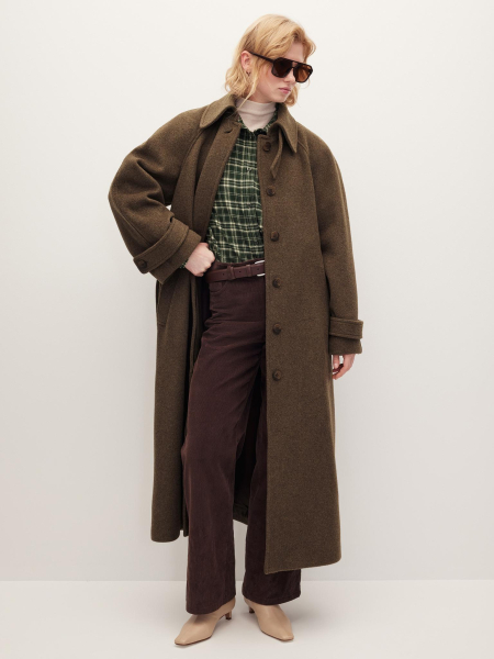 Пальто реглан из шерсти Chaika, цвет: коричневый, AW25CO01-45 купить онлайн