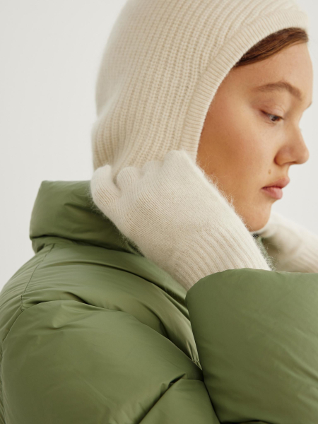 Перчатки с пухом енота Chaika, цвет: Светло-бежевый PR-5 купить онлайн