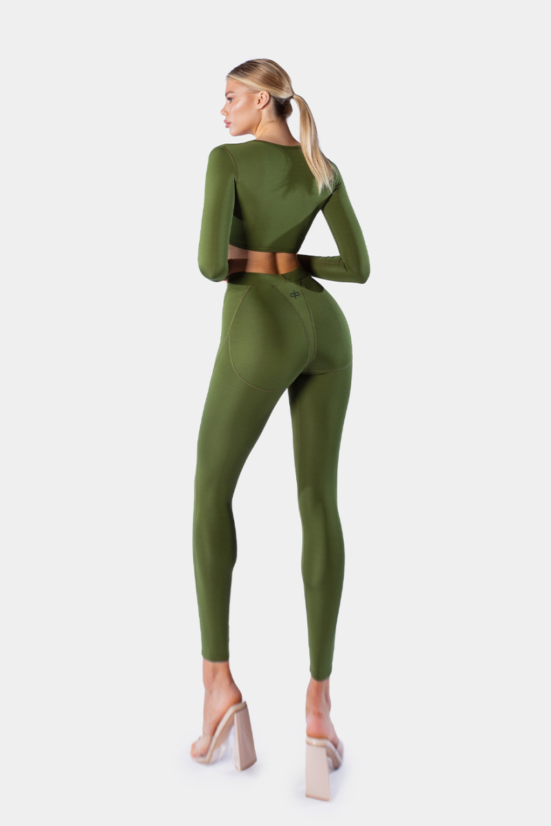 Кроп-топ Basic Long Sleeve qb A QUICK BUCK, цвет: Khaki  |новая коллекция купить онлайн