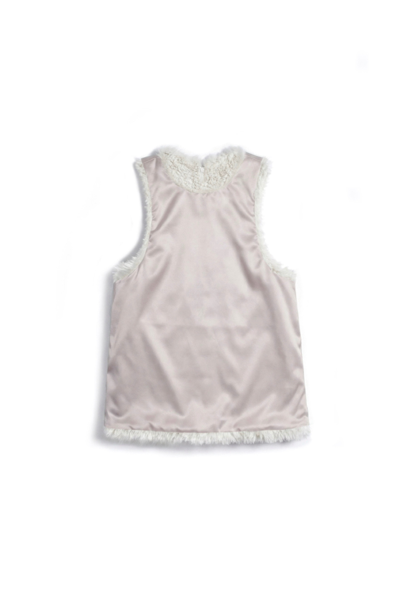 Трапеция из меха YOUR ANTIHERO, цвет: серо-белый,  купить онлайн