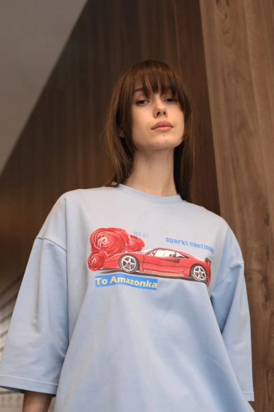 Футболка CAR blue issju, цвет: голубой, 4280 со скидкой купить онлайн