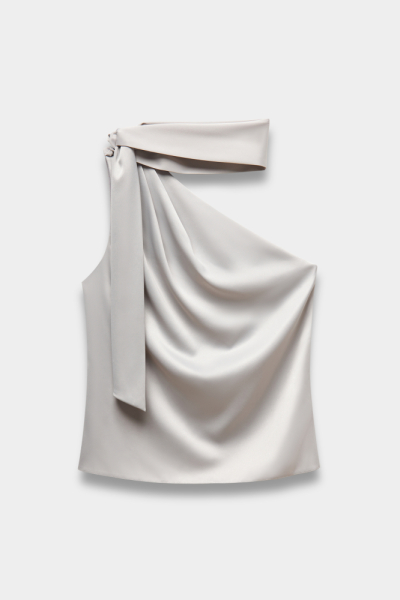 Топ на одно плечо из сатина