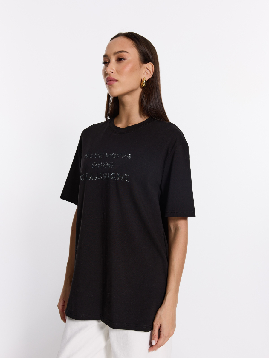 Футболка со стразами "Champagne"