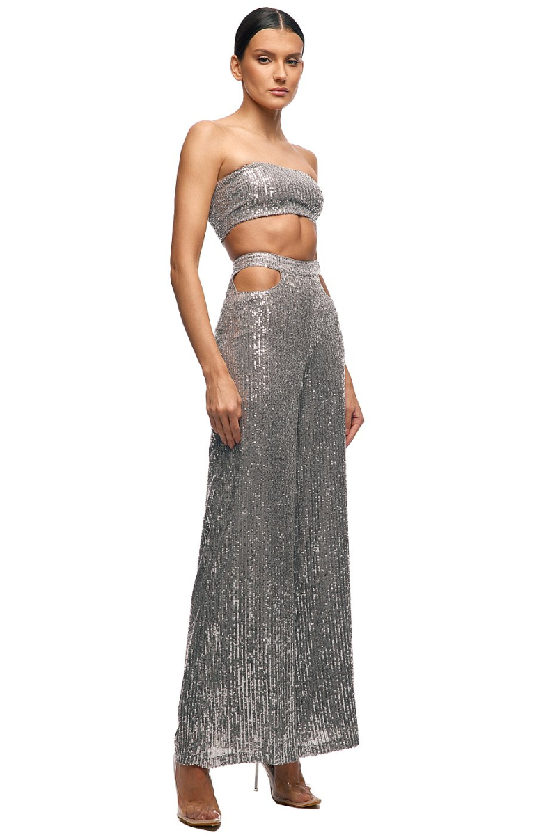 Брюки из пайеток SODAMODA, цвет: Серебряный, 15484 купить онлайн