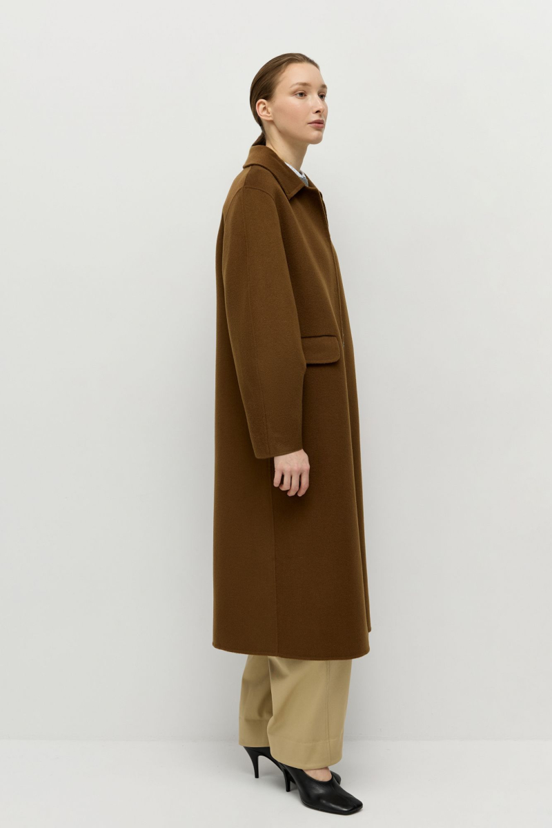 Пальто из шерсти мериноса AROUND, цвет: коричневый, 210_72M48 купить онлайн
