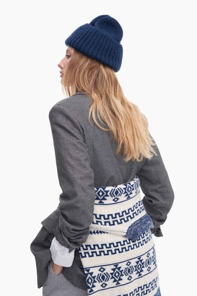 Шапка из смесовой шерсти мериноса TOPTOP, цвет: синий TT.601.15344.620 купить онлайн