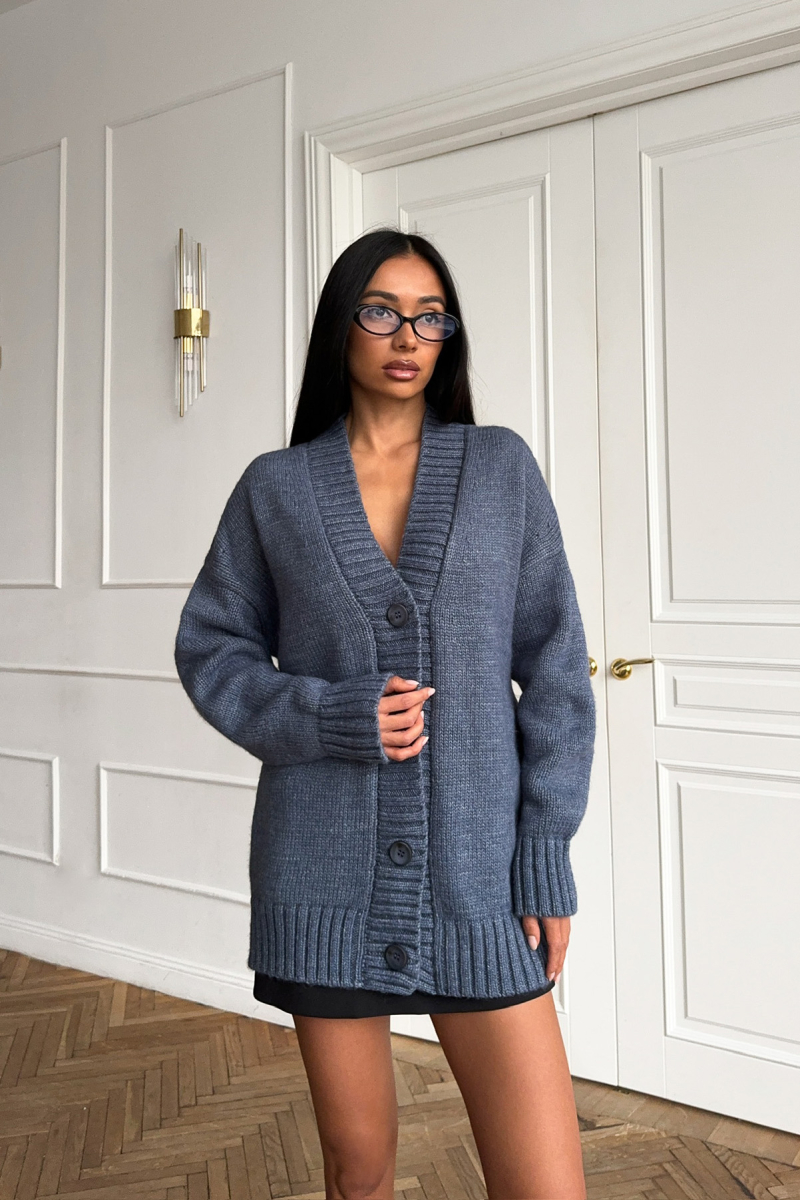 Кардиган оверсайз SODAMODA, цвет: синий, 17890 купить онлайн