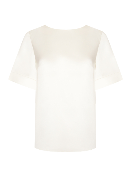 Блуза из шелка прямая VELVET, цвет: молочный, 00-00004263 купить онлайн