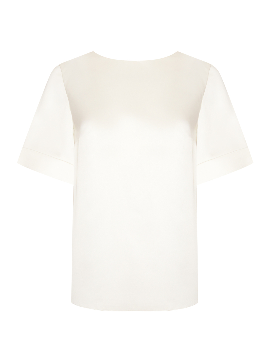 Блуза из шелка прямая VELVET, цвет: молочный, 00-00004263 купить онлайн