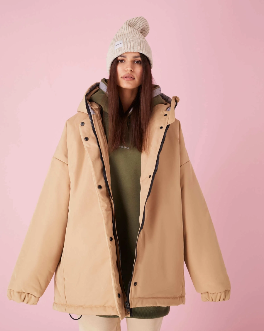 Бомбер зимний «идеальный тренч» TABOO, цвет: бежевый, BMidtr купить онлайн