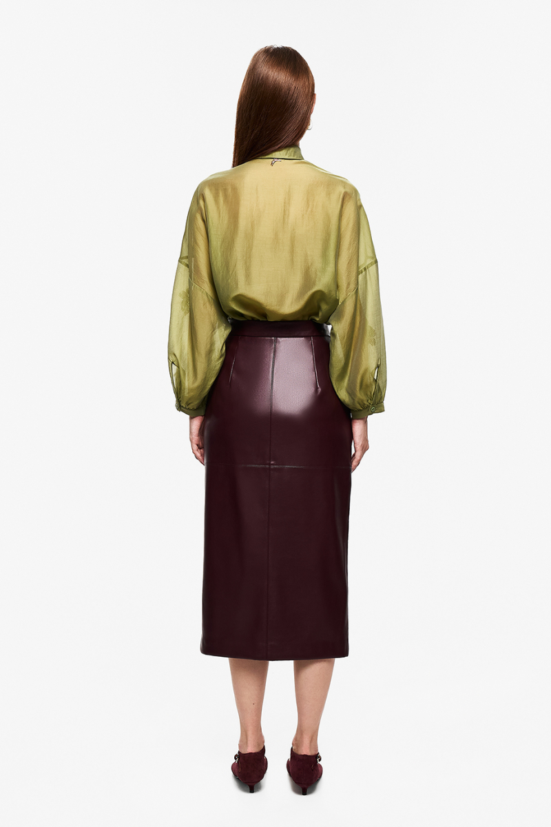 Юбка из экокожи DREAMS BY ALENA AKHMADULLINA, цвет: Бордовый, 225102101304211/114000 купить онлайн