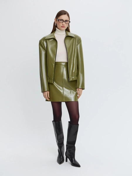 Юбка из экокожи ANNA PEKUN, цвет: зеленый, 61.2336.500 купить онлайн