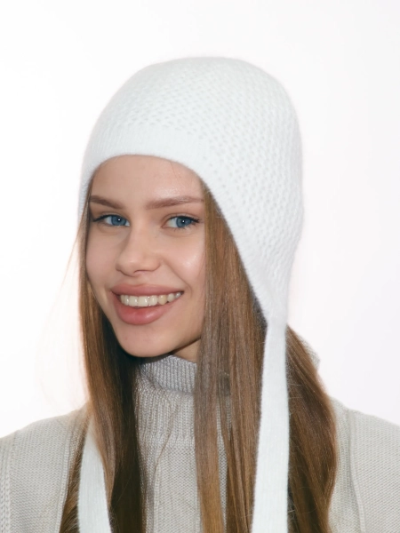 Чепчик на завязках вязка ажурная LIBERT'A, цвет: белый 00006 купить онлайн