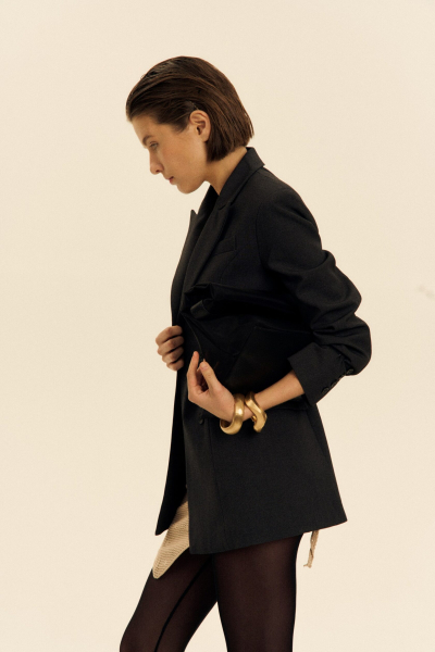 Жакет двубортный приталенный SAGAS, цвет: серый, 250018 купить онлайн