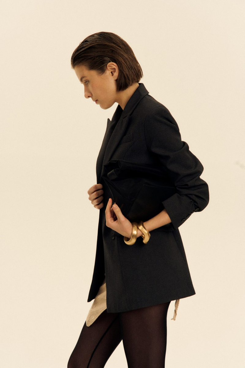 Жакет двубортный приталенный SAGAS, цвет: серый, 250018 купить онлайн