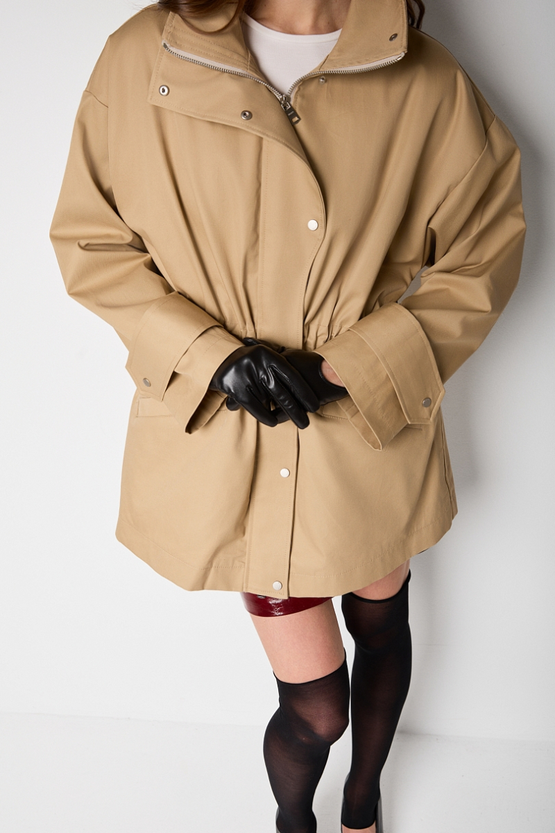 Ветровка с пропиткой, с патами и съемным утеплителем Ricoco, цвет: бежевый, 7069/1 купить онлайн