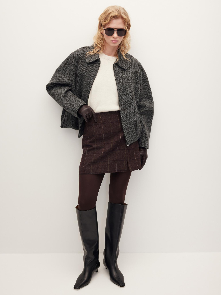 Юбка мини в клетку Chaika, цвет: коричневый, AW25SK01-145 купить онлайн