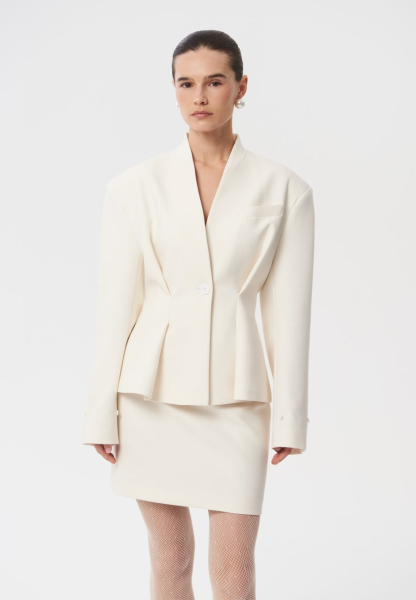 Жакет с мехом "Secret" CHUBA, цвет: молочный,  купить онлайн