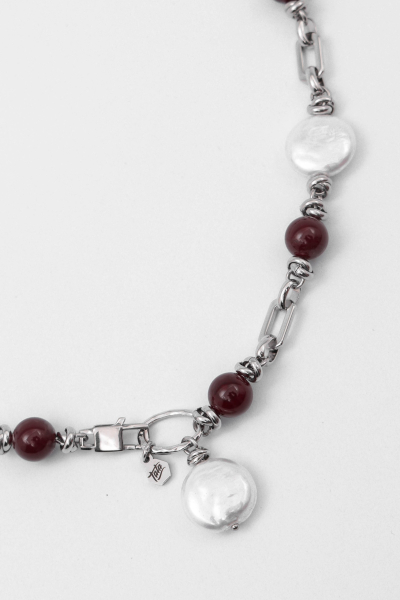 Колье "Red chain" Tata Shop, цвет: серебро М788 |новая коллекция купить онлайн