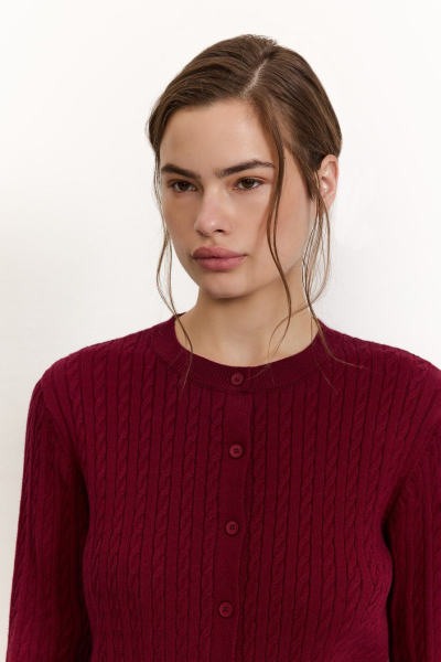 Кардиган из смесовой вискозы TOPTOP, цвет: Бордовый, TT.051.17723.330 купить онлайн