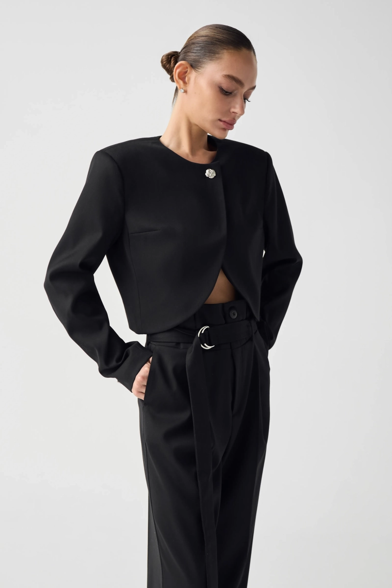 Брюки с двойным поясом Shtripling, цвет: Черный, SHPNT003BLK купить онлайн