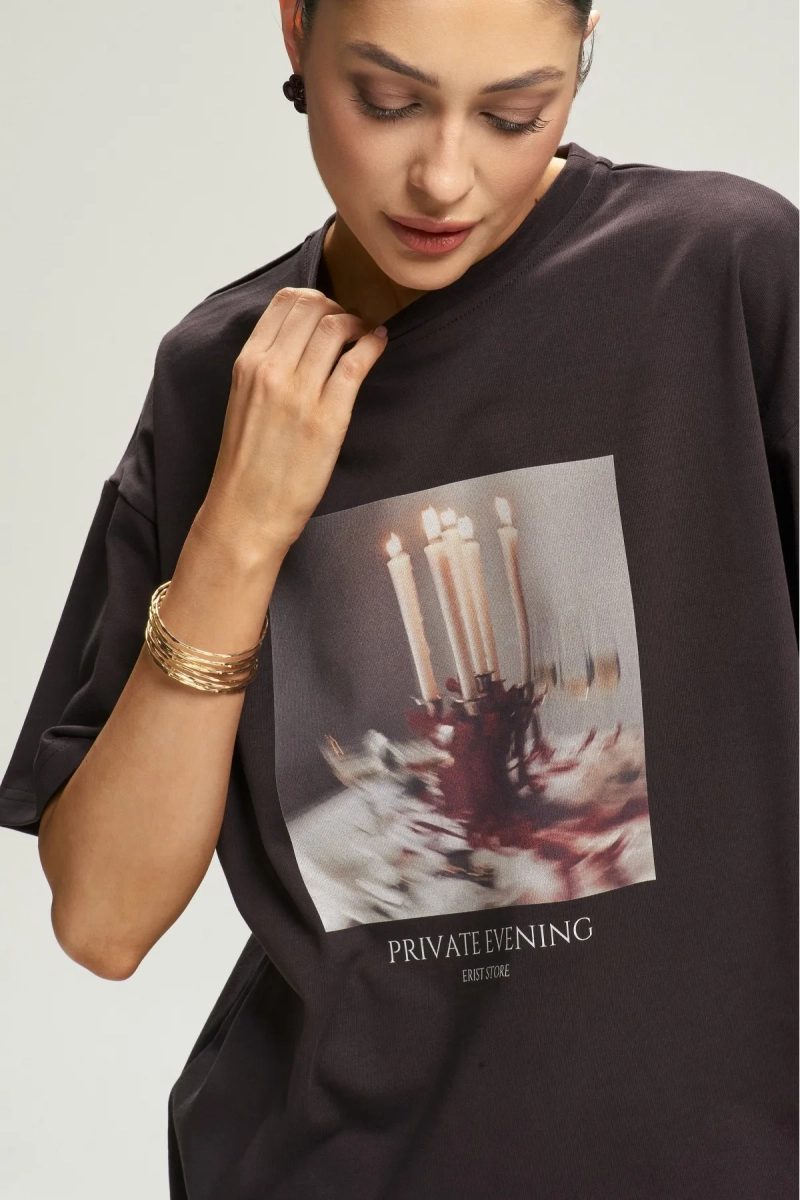 Футболка Private Evening Brown Erist store, цвет: коричневый, НФ-00002912 купить онлайн