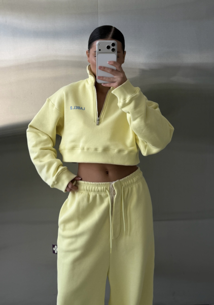 Свитшот поло укороченный