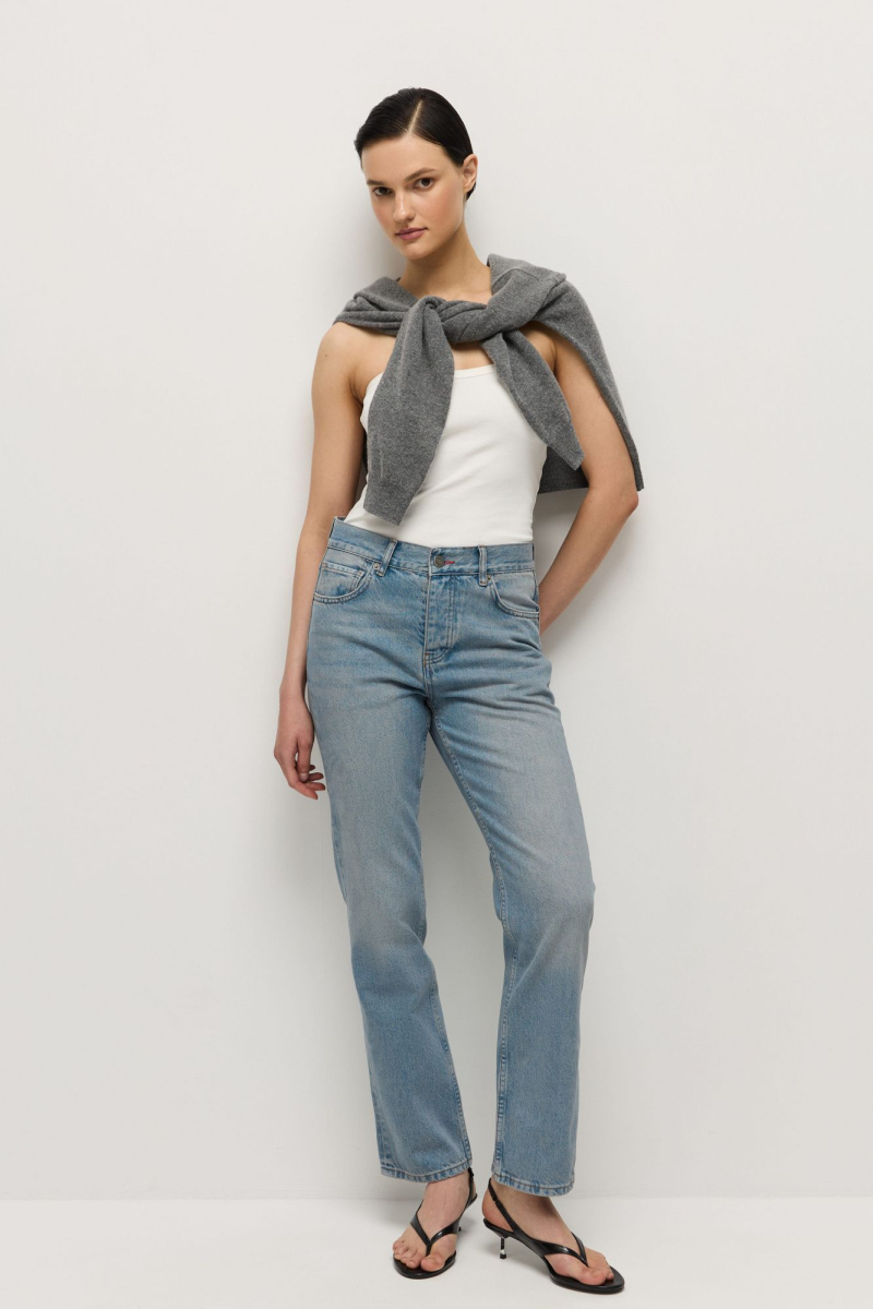 Джинсы прямые на пуговицах AROUND, цвет: голубой, 282_67C01 купить онлайн