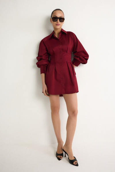 Платье из смесового хлопка TOPTOP, цвет: Бордовый, TT.010.10818.330 купить онлайн