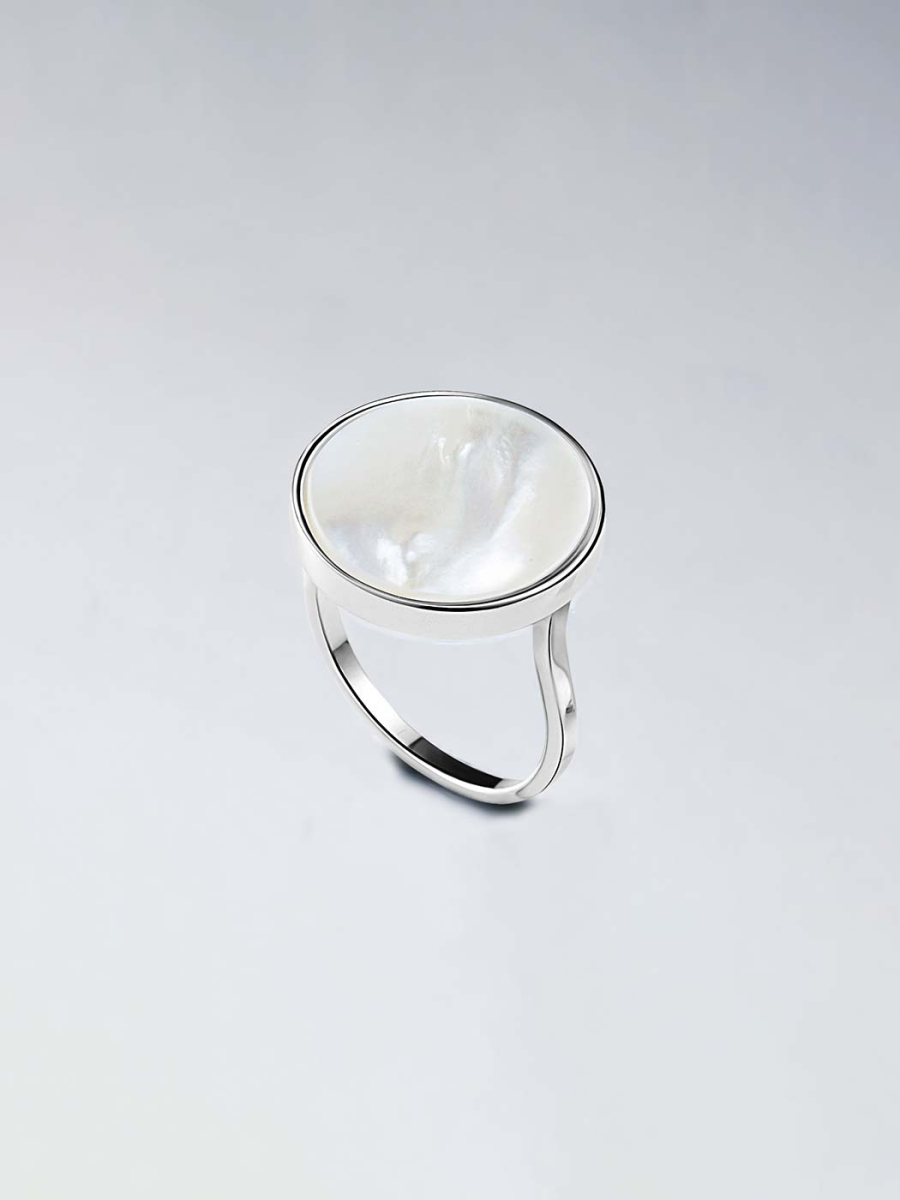 Кольцо Диск с перламутром