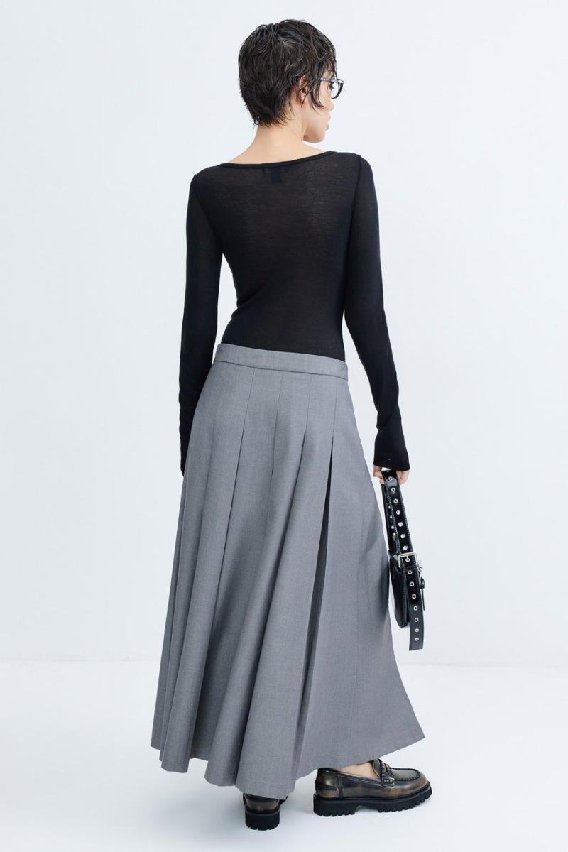 Юбка-миди со складками TOPTOP, цвет: серый, TT.071.15844.800 купить онлайн