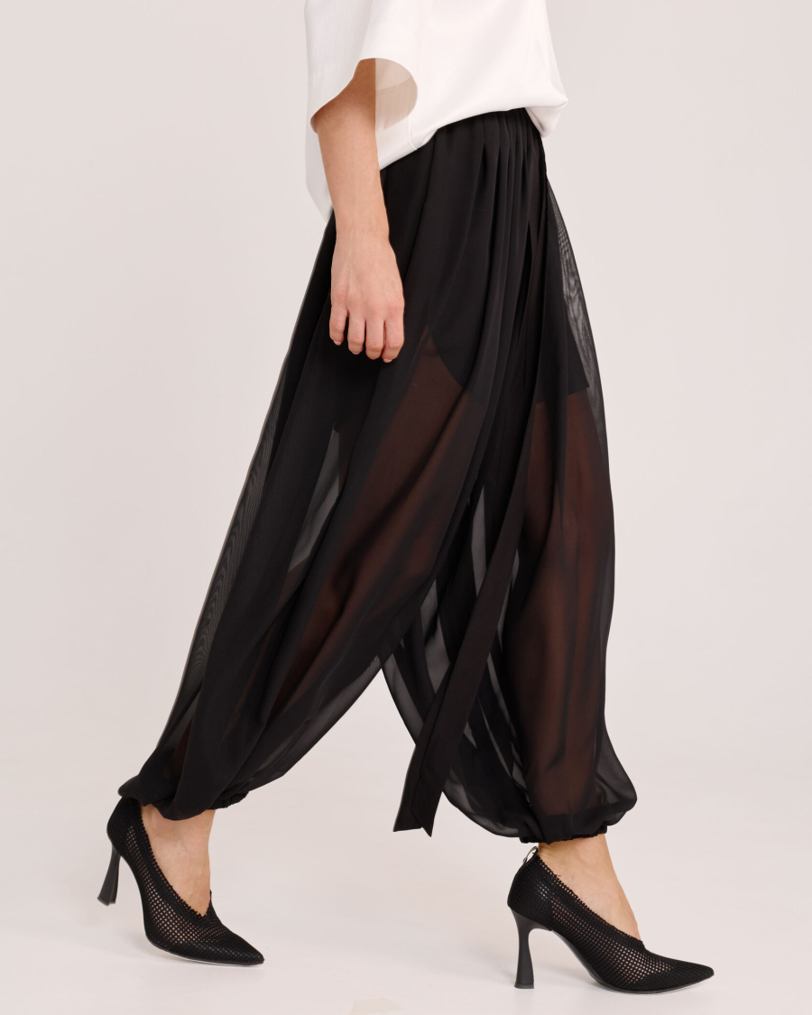 Брюки-шаровары из шифона BLACK Anmuse, цвет: Черный, TR25W218-BLC купить онлайн