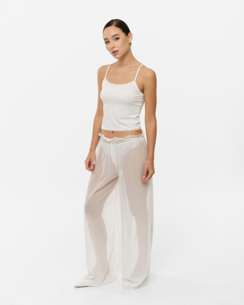 Брюки в сетку YONSRU, цвет: молочный,  купить онлайн