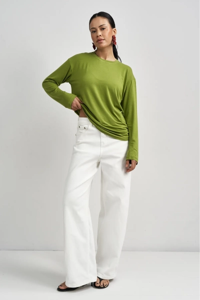 Лонгслив в цвете Лемонграсс Erist store, цвет: зеленый, НФ-00003511 купить онлайн