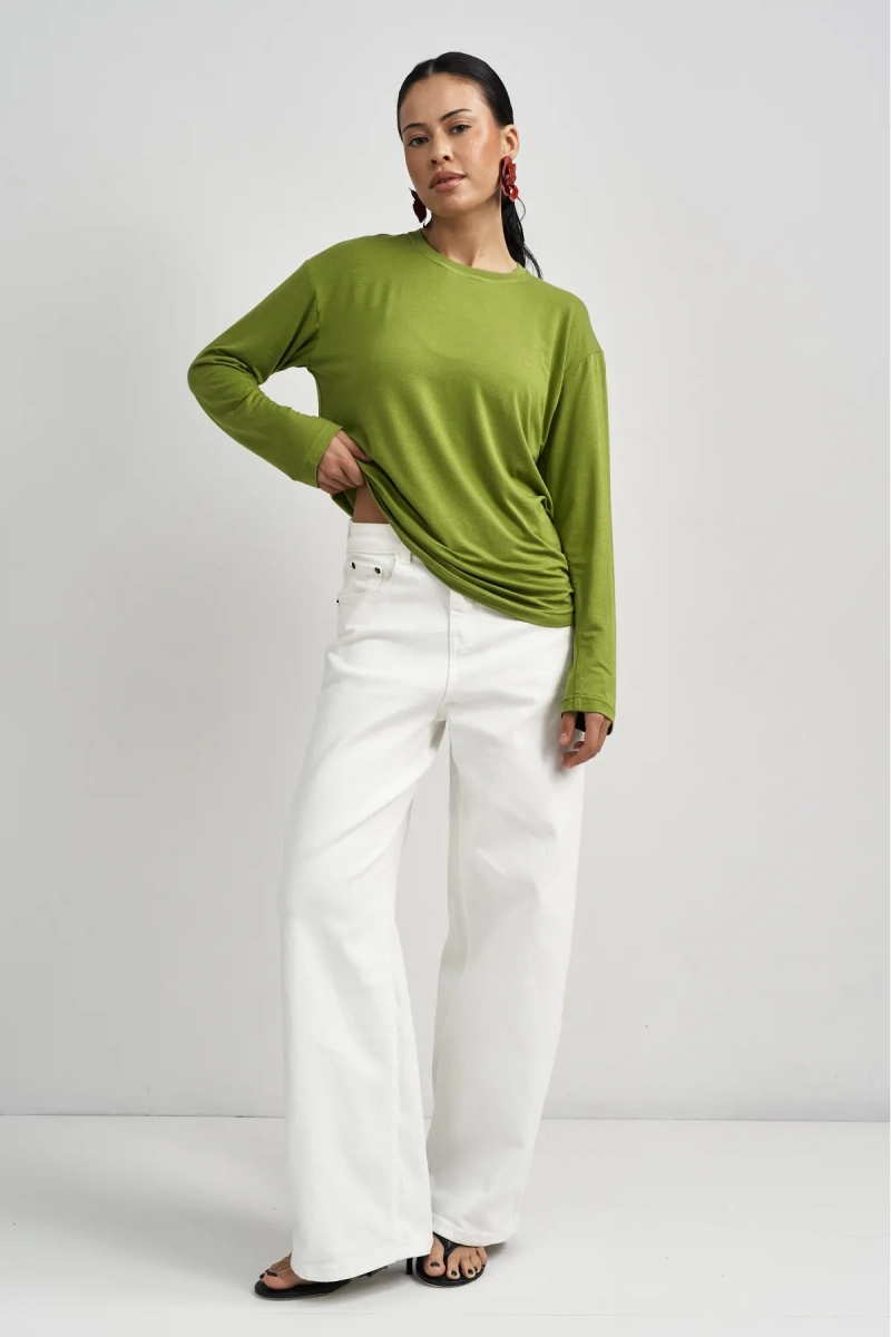 Лонгслив в цвете Лемонграсс Erist store, цвет: зеленый, НФ-00003511 купить онлайн