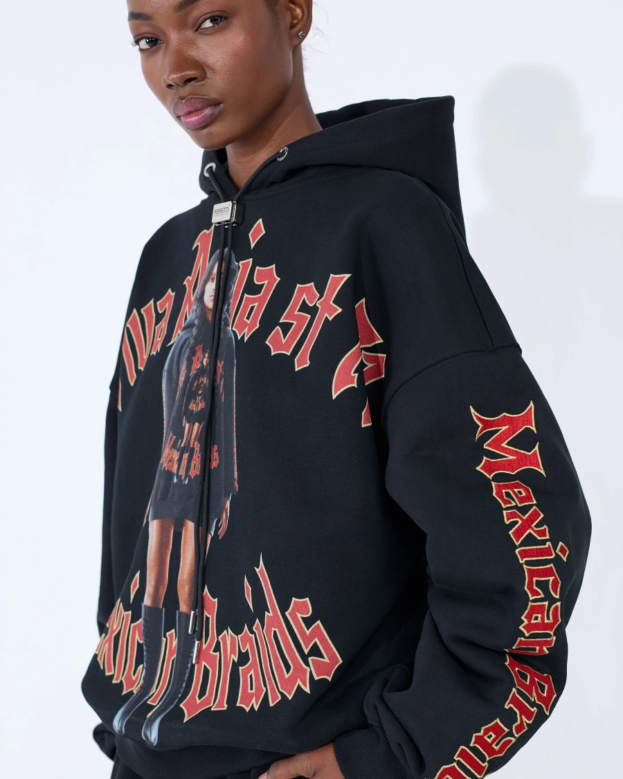 Худи MEXICAN BRAIDS BLACK ASIA ST 71, цвет: Черный, Ast71.hood-braid-black купить онлайн