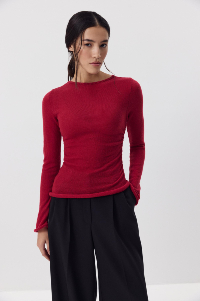 Лонгслив вязанный со сборкой