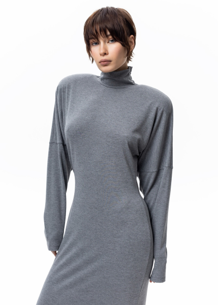 Платье с подплечниками из вискозы ASYA SEMYONOVA, цвет: grey, 00-00002502 купить онлайн