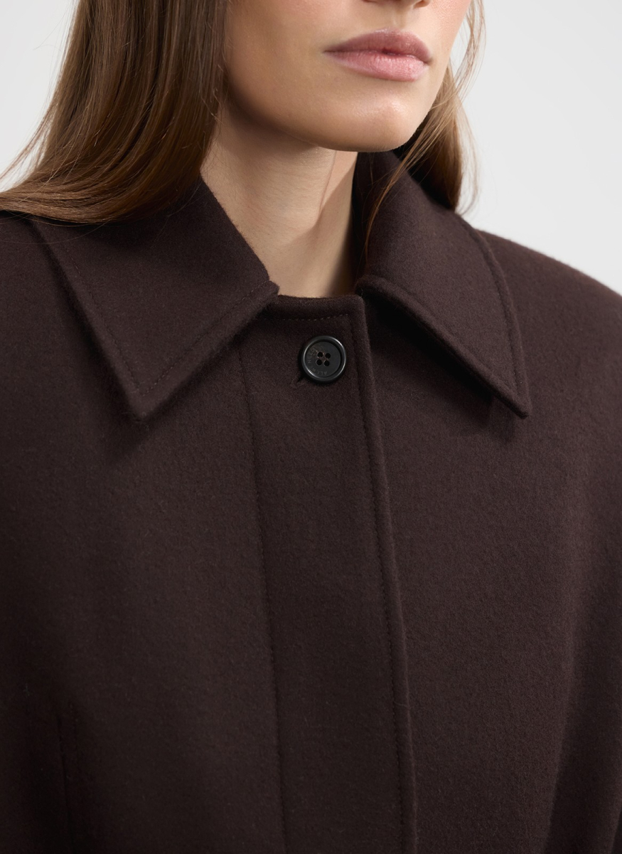 Пальто с объемным рукавом из шерсти и кашемира