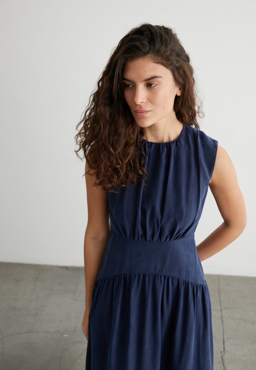 Платье со сборками Gina Marou, цвет: синий, Mar5_2604 купить онлайн