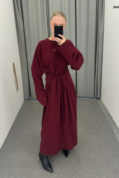 Платье объемное с принтом BURGUNDY Label .B, цвет: burgundy, Dr.03.5.4101.1125BRD купить онлайн