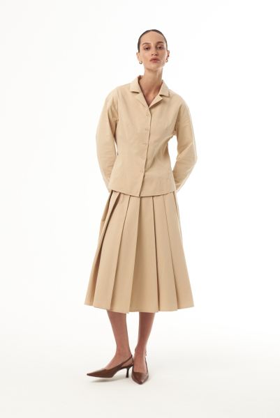 Юбка со складками CHUBA, цвет: бежевый,  купить онлайн