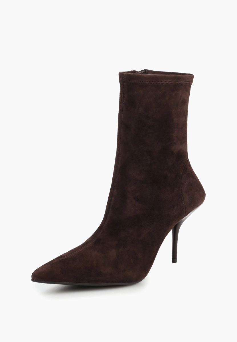 Ботильоны из натуральной замши SBALO, цвет: шоколадный SJD10 купить онлайн